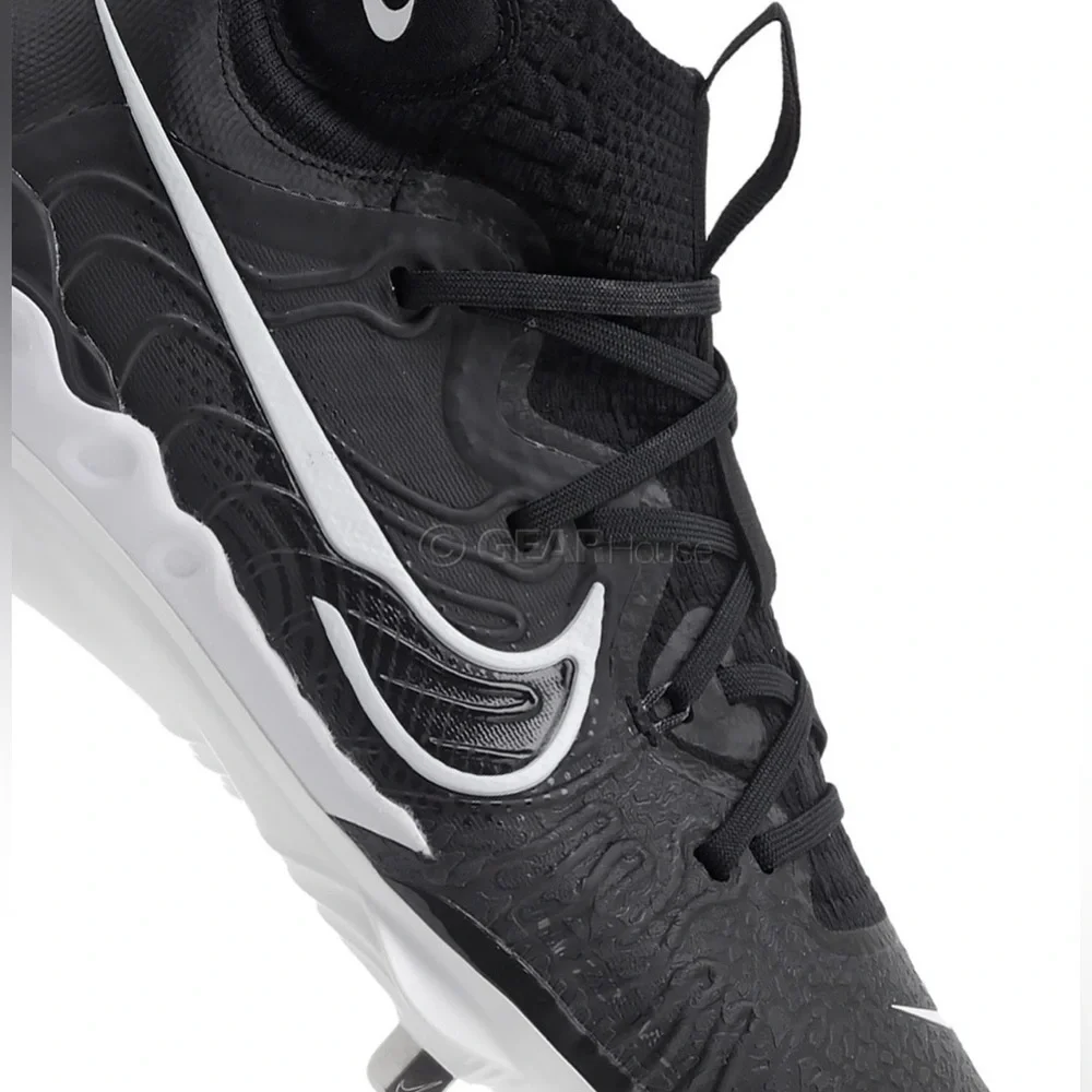 NIKE ALPHA HUARACHE NXT METAL BASEBALL CLEATS BLACK/WHITE NWOB Size 14